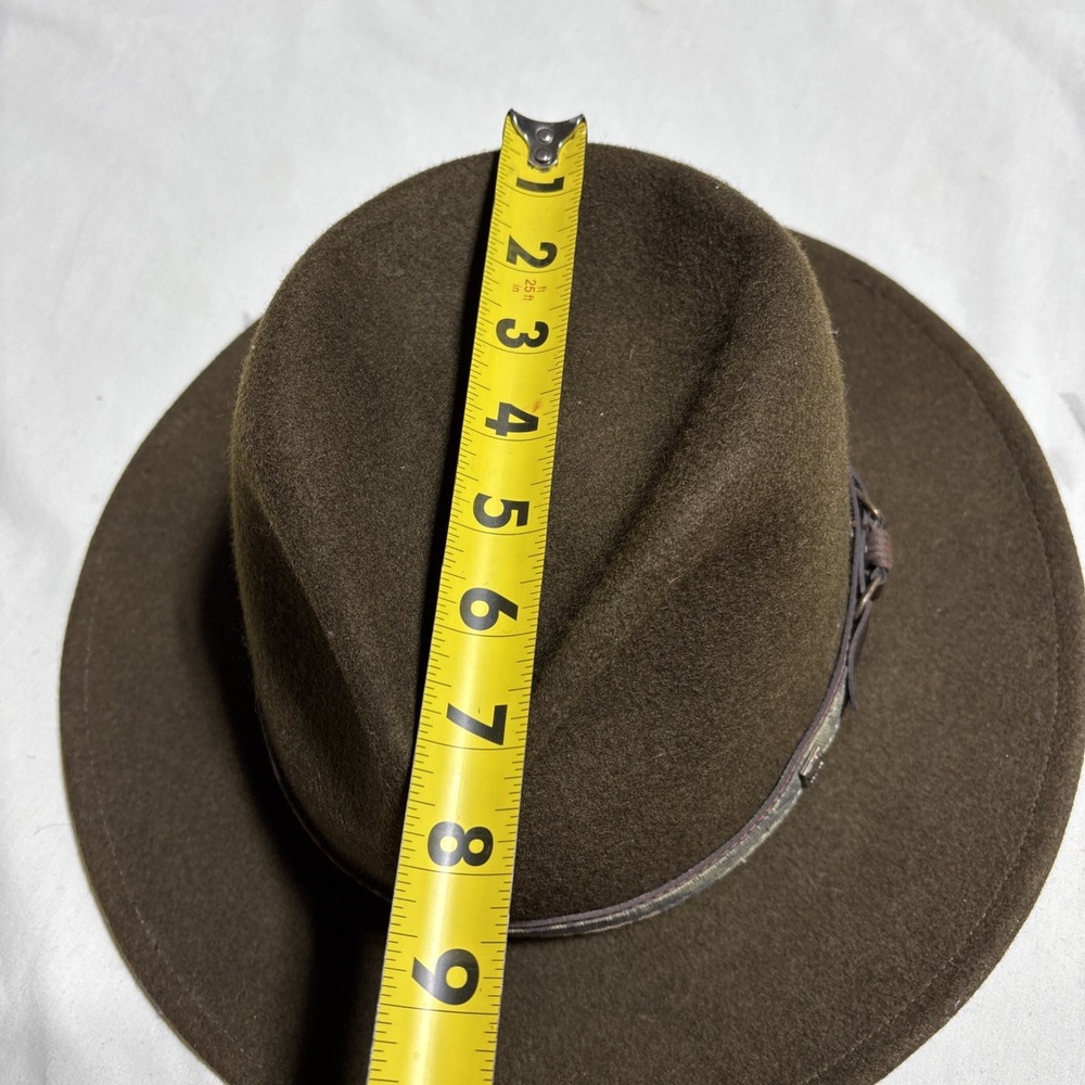 Broner Men's Hat Brown L Lite Felt 100% Wool Camo Accent Cowboy Water Repellent - Picture 14 of 16